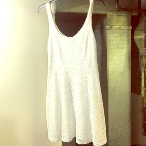 White lace skater dress